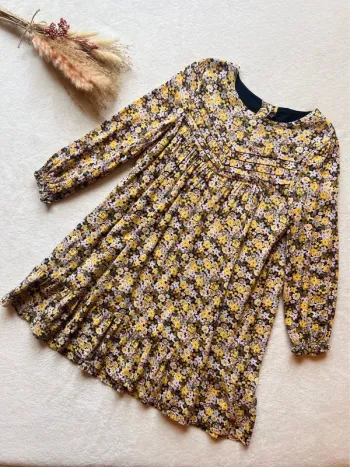 Robe fleurie jaune à manches longues 6 ans - Sergent Major