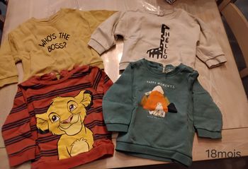 Lot de 4 sweat 18mois