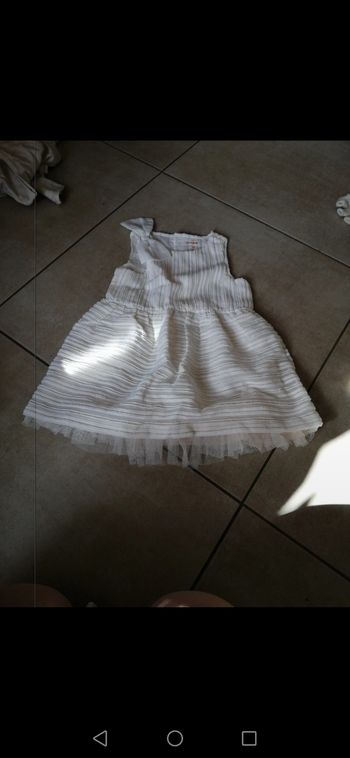 Robe cérémonie ou mariage blanc et doré