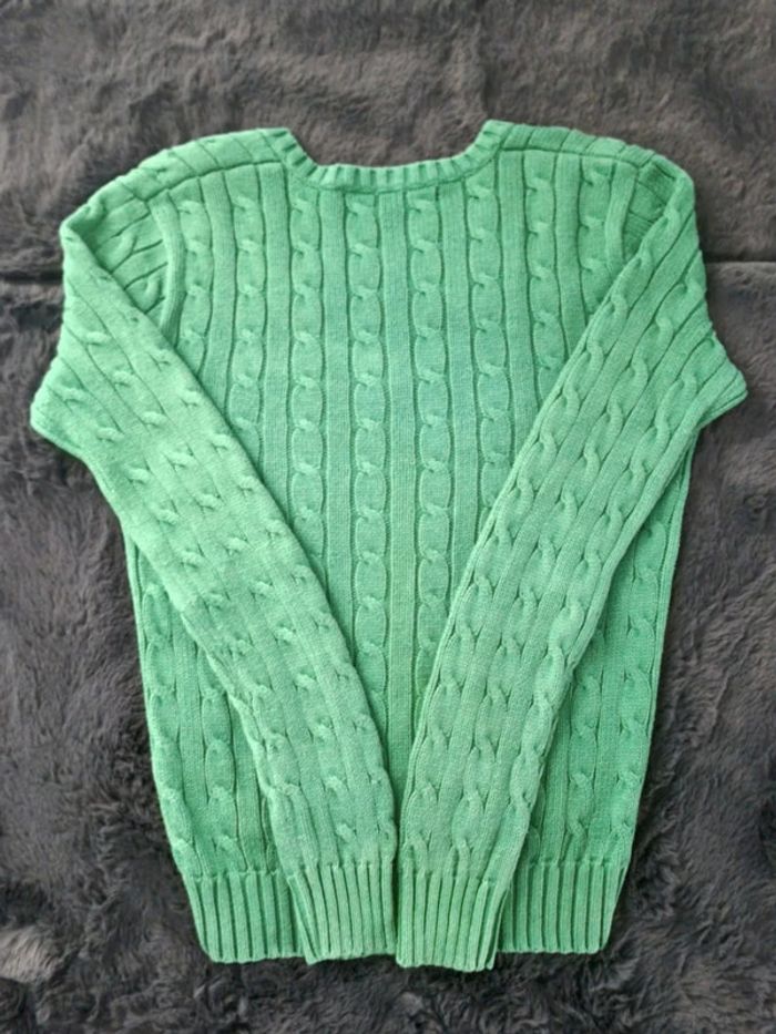 Pull torsadé Col V Ralph Lauren vert, S Femmes - photo numéro 3