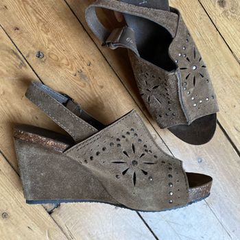 Chaussures Nu pied talons compensés daim marron 39