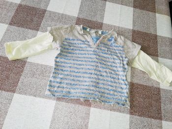 Tee shirt 12 mois manches longues rayé bleu/beige  Disney Mickey