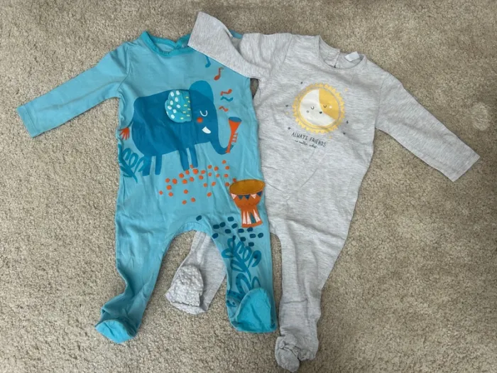 Lot de 2 pyjamas bébé mixtes - 12 mois - DPAM et Texe