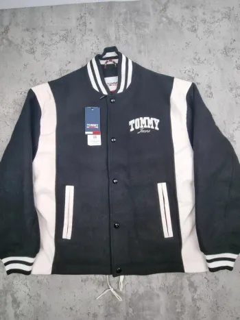 College Jacket Tommy Jeans noir, S Hommes