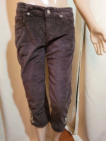Pantalon pantacourt velours marron