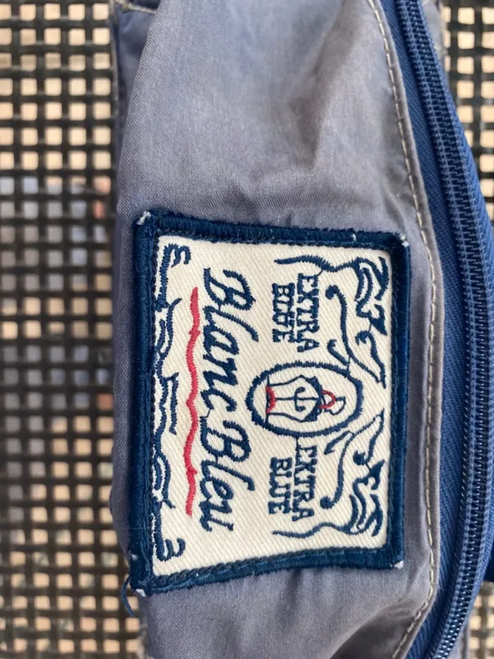Sacoche banane rétro vintage Blanc Bleu - photo numéro 2