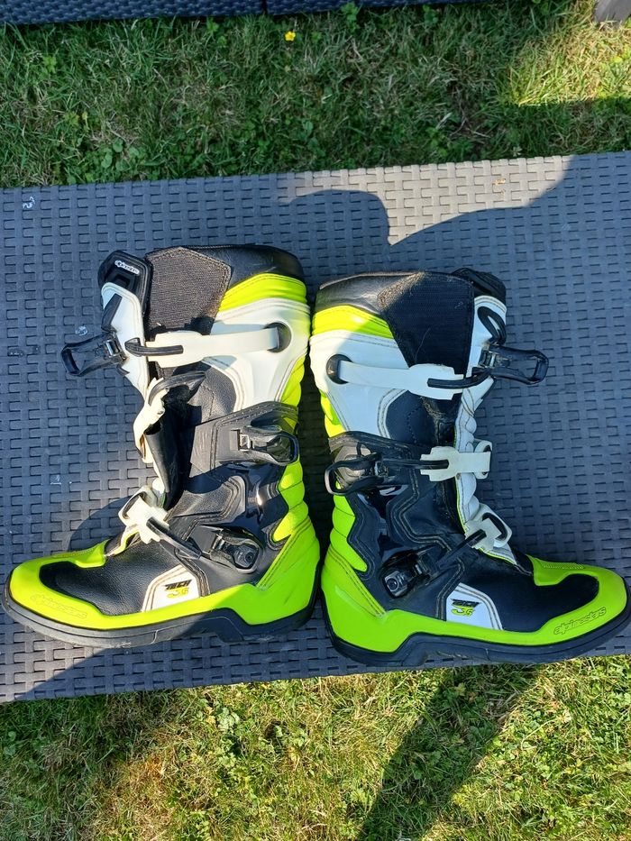 Bottes Motocross Alpinestars Tech 3S - noir/blanc/jaune fluo - photo numéro 5