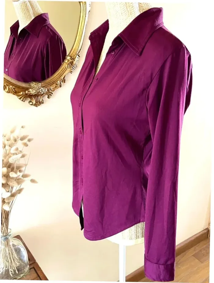 Sublime Chemise à col et boutonnage Autre Ton en Bordeaux taille 42 - photo numéro 11