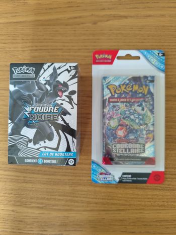 Bundle Foudre noire avec booster blister couronne stellaire cartes Pokémon 