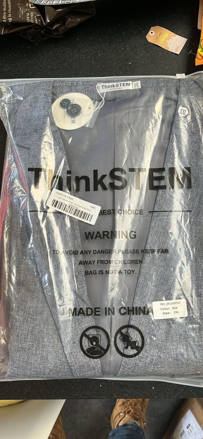 Veste blazer neuve bleu gris - photo numéro 3