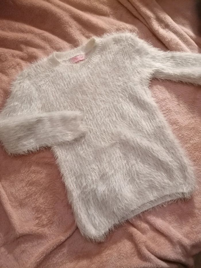 Pull polaire blanc