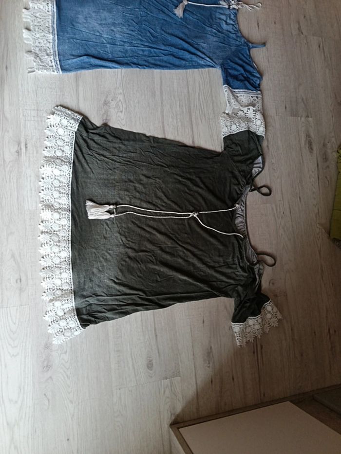 Haut top tunique dentelle femme épaule dénudées taille 42 XL a 44 XXL - photo numéro 11