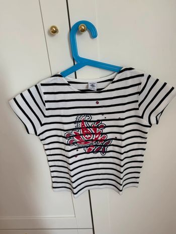 T-shirt petit bateau 8 ans marinière
