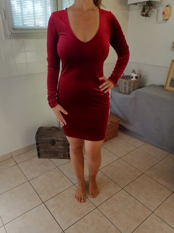 Robe velours rouge