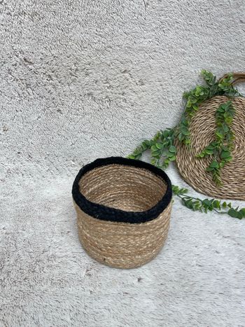 Panier en jute naturel et noir - Atmosphera 