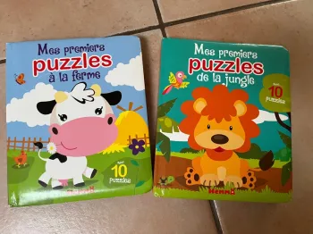 Lot de livres puzzles animaux ferme - jungle