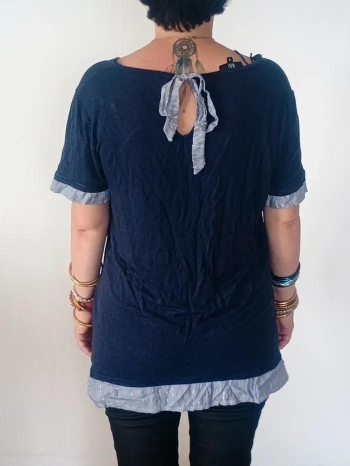 Top bleu marine effet superposé – RIU – Taille 4 (38/40) - photo numéro 2