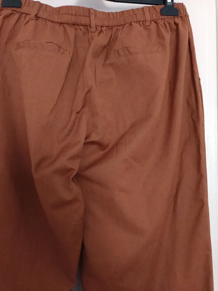 Pantalon jambes larges lin t.44/46 - photo numéro 3