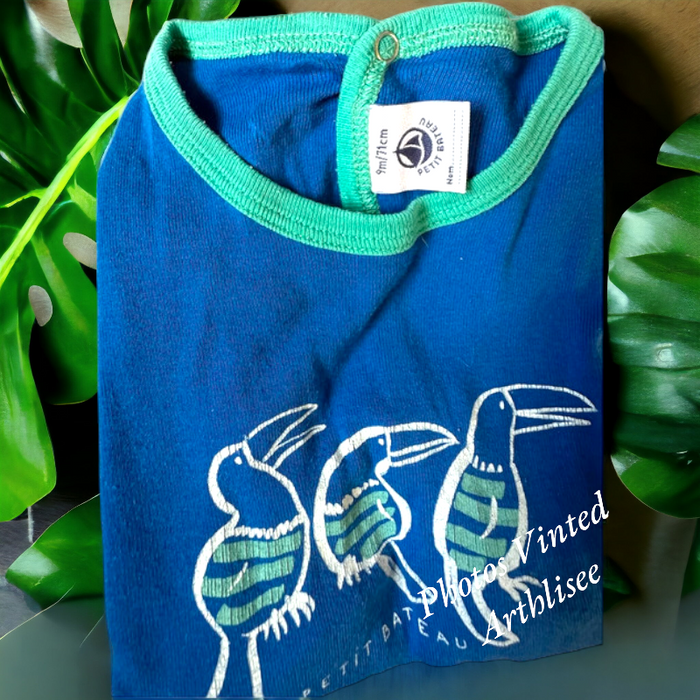 Pyjama toucans Petit Bateau 9 mois TBE (13€) - photo numéro 3