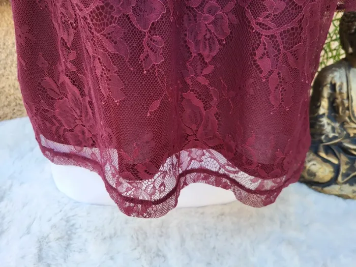 Blouse dentelle broderie fleuri violine new look taille 46 - photo numéro 5