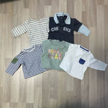 Lot de 5 tee-shirts manches longues 1 mois