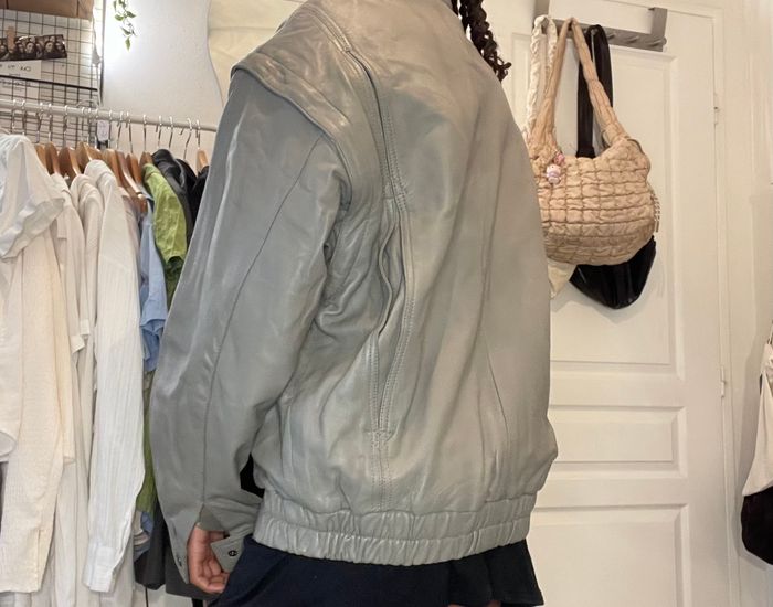 veste 100% cuir vinted oversize 80s - photo numéro 5