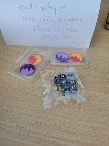 Lot accessoires jeu de carte pokemon jeton et dé