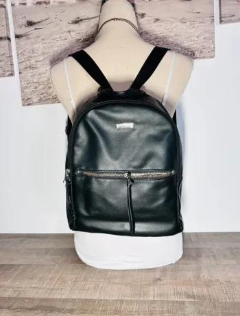 👜 petit sac à dos noir poche multiple