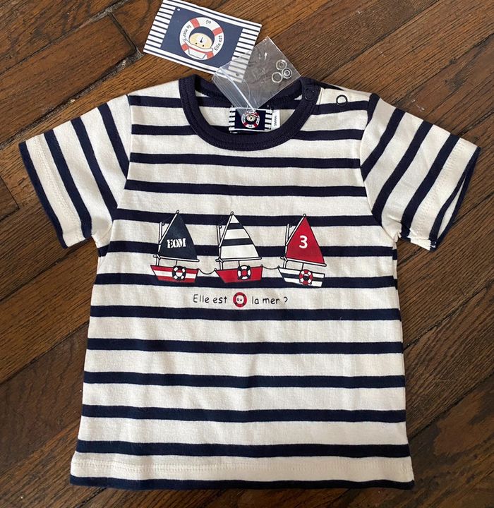 T-shirt Elle est où la mer 3 mois Neuf avec étiquette