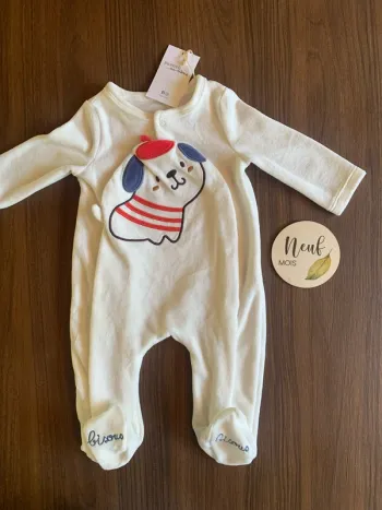 Pyjama DPAM velours 9 mois neuf