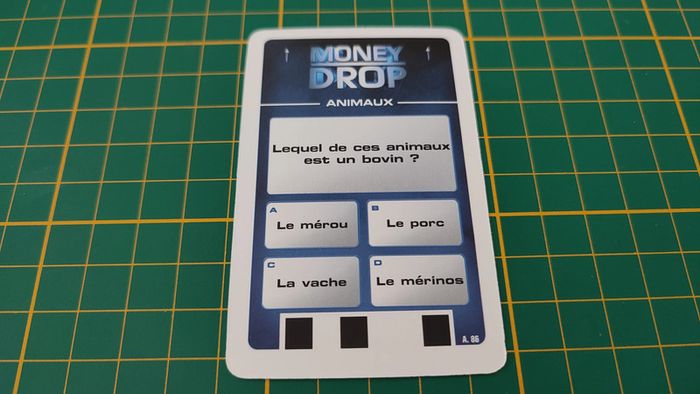 Carte question A.85 A.86 pièce détachée jeu de société Money Drop Tf1 games #B49 - photo numéro 2