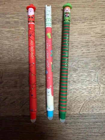 Lot de 3 stylos effaçables – Thème Noël
