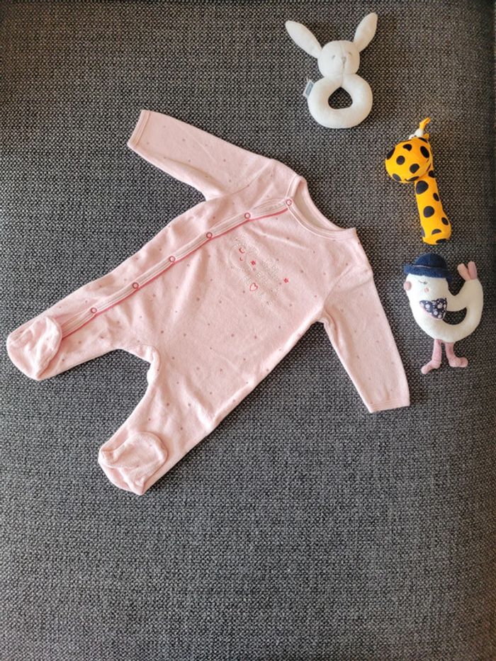 Pyjama fille 1 pièce velours 3 mois - photo numéro 3