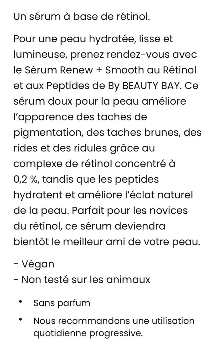 Serum retinol 0.2% Beauty Bay 45ml   neuf - photo numéro 3
