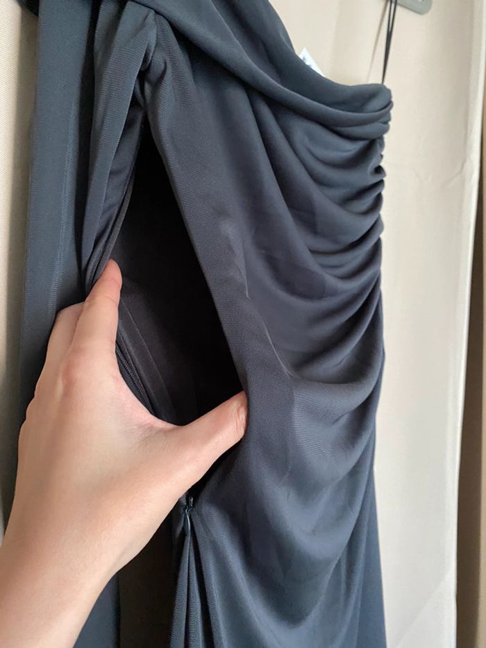 Superbe belle robe drapée asymétrique Zara neuve avec étiquette taille M - photo numéro 8