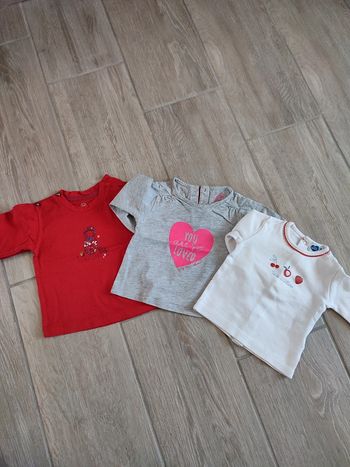 Lot de 3 t-shirts manches longues