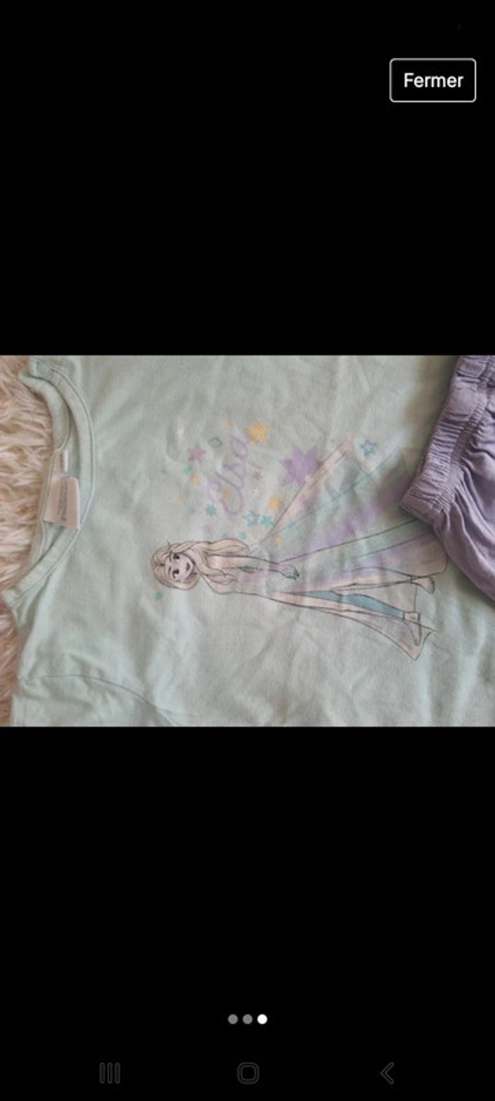 🌺 pyjashort 2 pièces reine des neiges 2 ans - photo numéro 3