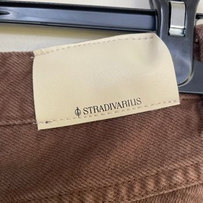 Pantalon large marron en velours côtelé 100% coton taille 42 Stradivarius V074 - photo numéro 8