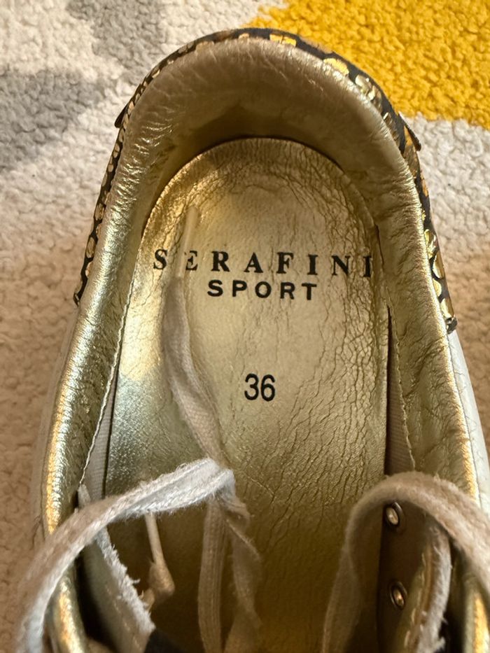 Basket en cuir couleur blanche Serafini Taille 36 - photo numéro 7