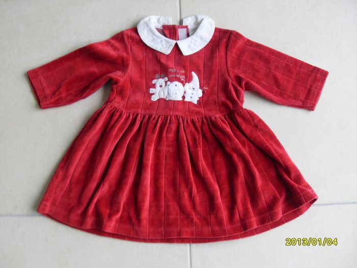 Robe velours rouge T 6 mois