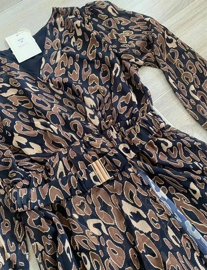 Robe longue femme fendue léopard 36/38 neuve - photo numéro 2