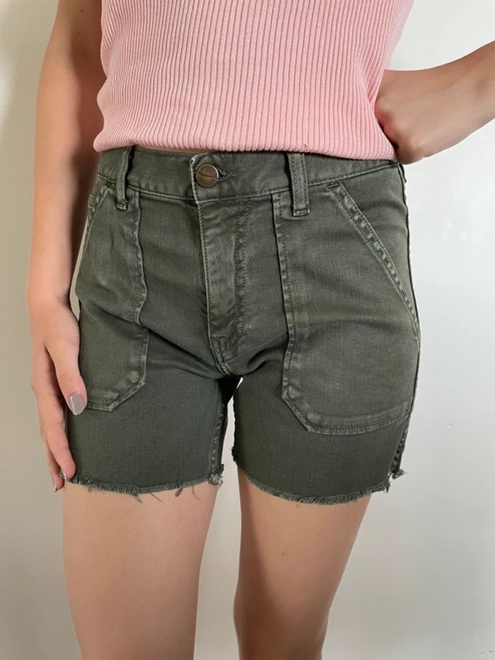 Superbe short été jean vert kaki - photo numéro 2