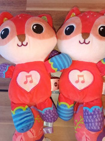 Lot 2 peluches musicale malo le renardeau