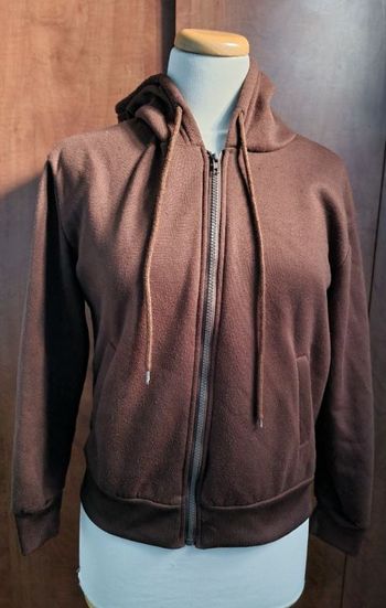 Sweat à capuche zippée marron