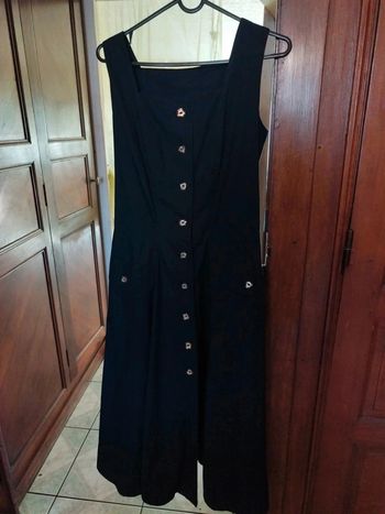 Robe longue noire à boutons taille S/M vintage