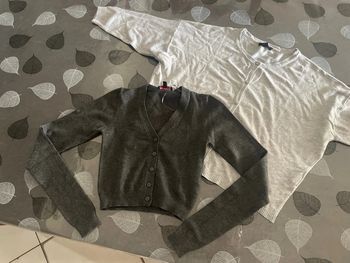 Lot 2 gilets gris Jennyfer XS