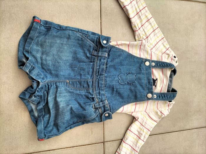 Ensemble salopette short t-shirt Okaïdi