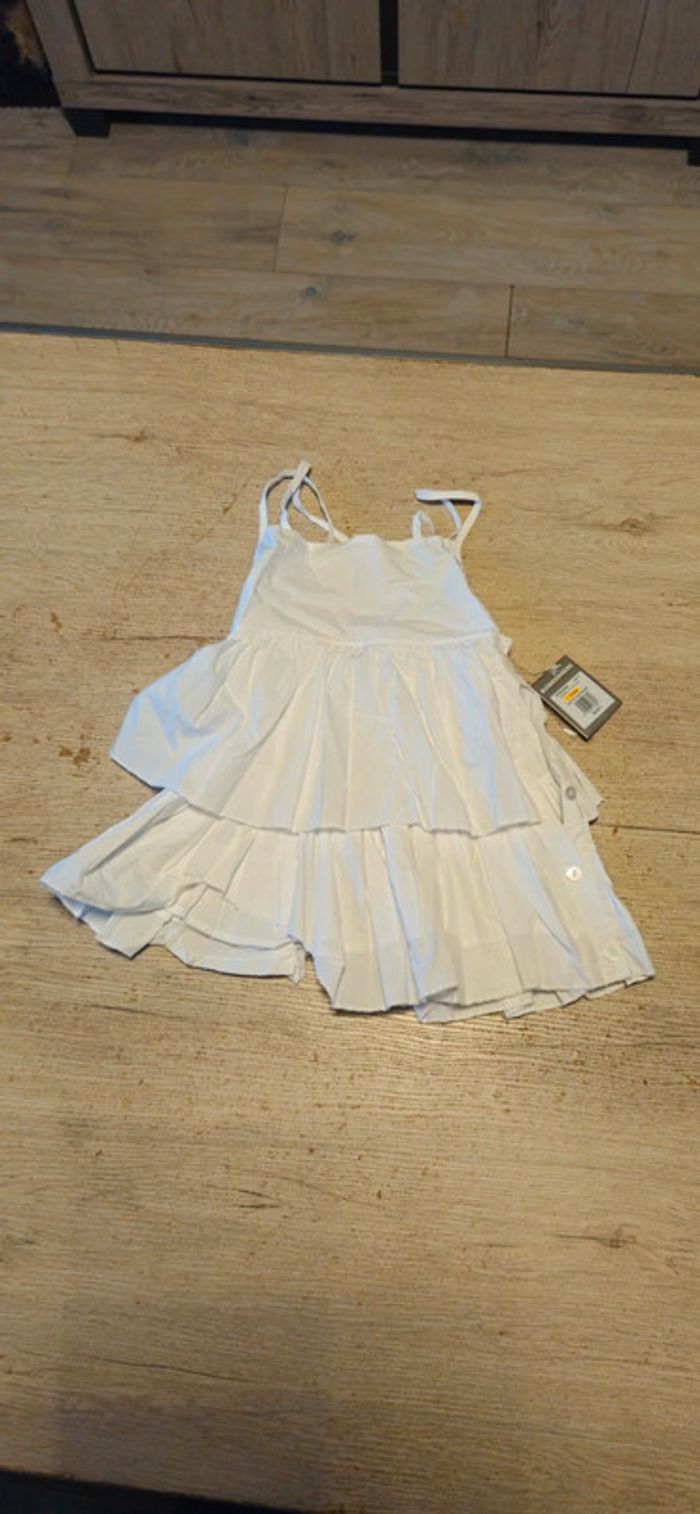 Blouse à bretelles, asymétrique, blanche, Buissonnière, 8 ans, neuf avec étiquette - photo numéro 5