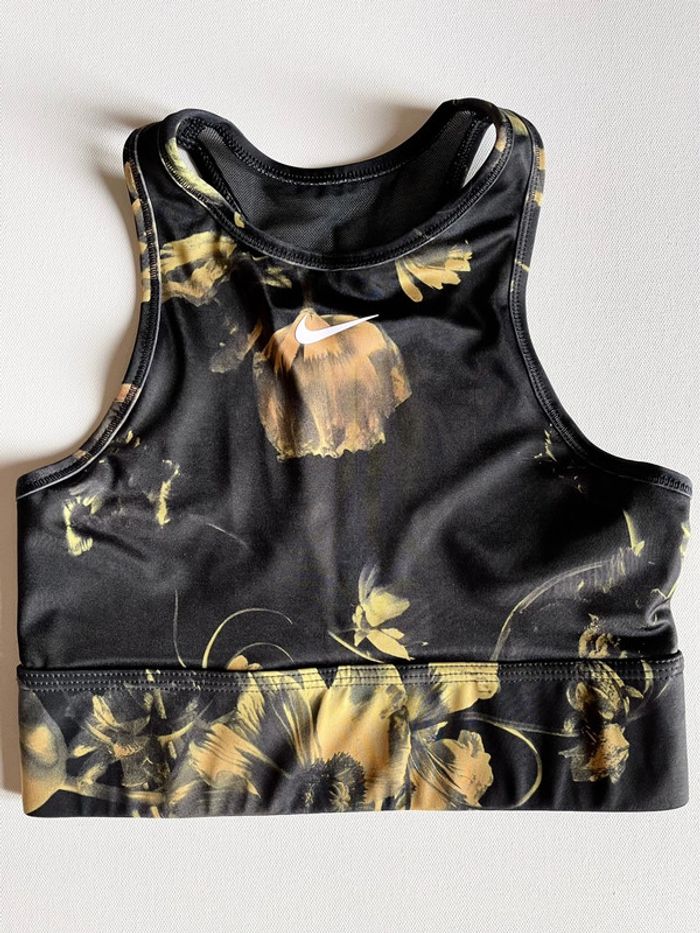 Brassière longue Nike DRI-FIT taille XS imprimé fleurs