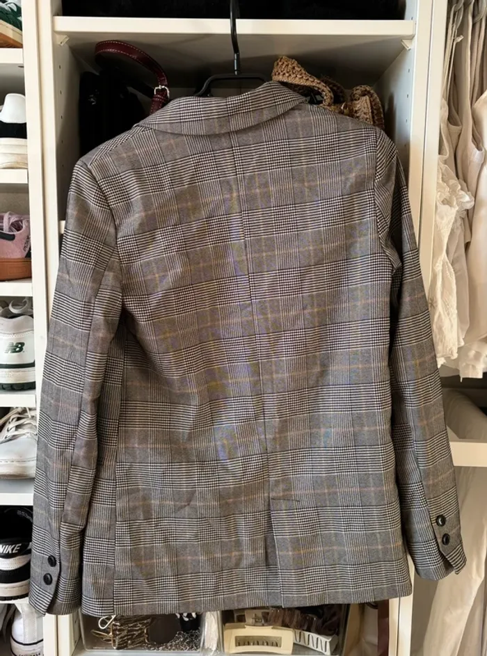Blazer à carreaux gris - photo numéro 2
